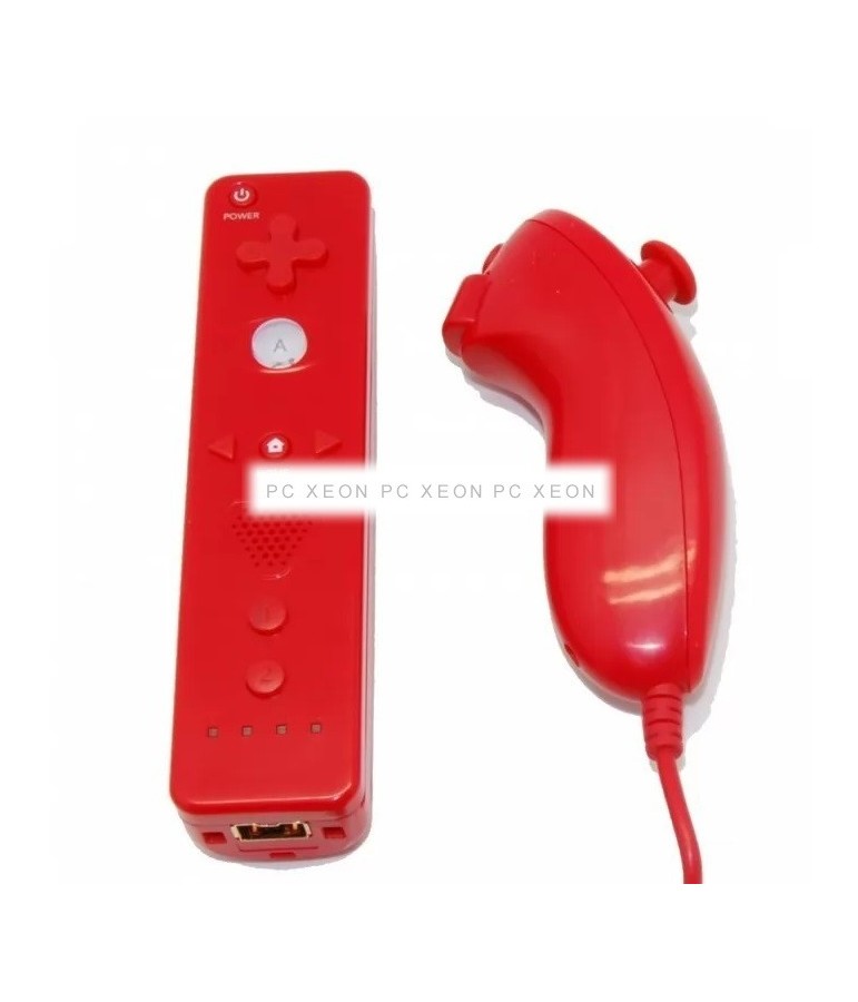Mando Wii Remote Plus + Nunchuck Rojo
