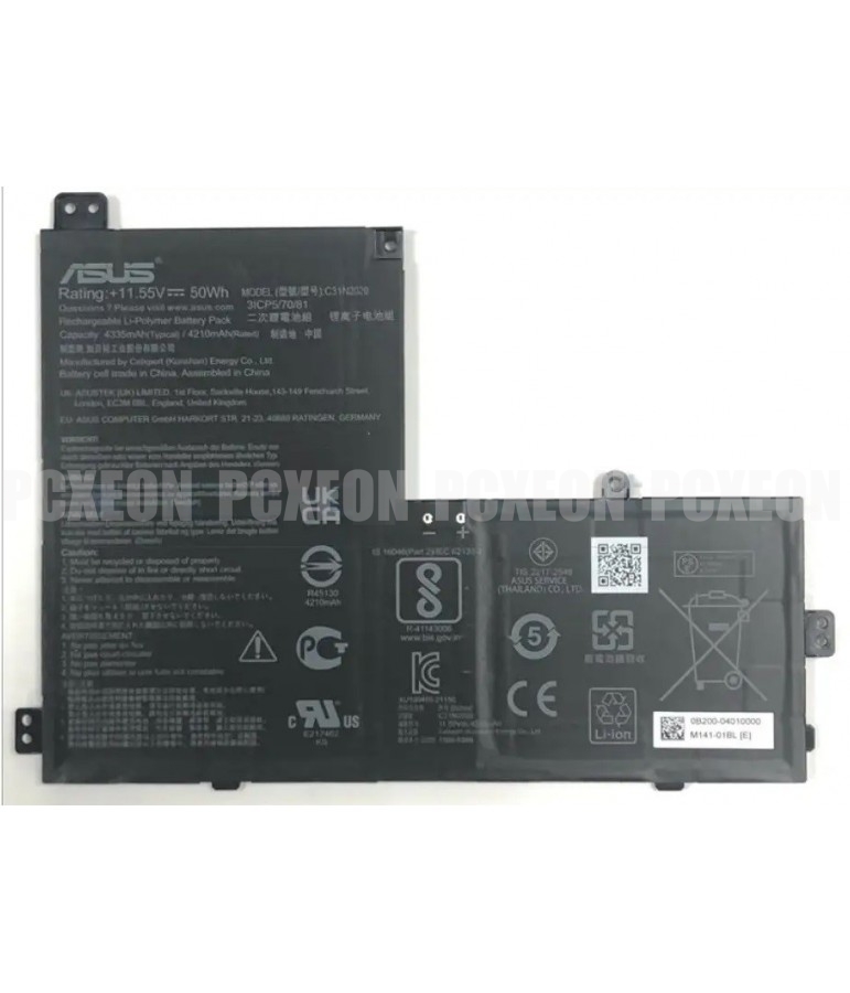 Batería Original Asus Chromebook CM1400 CX1400 Series 11.55V 4210mAh 50Wh C31N2020 0B200-04010000
