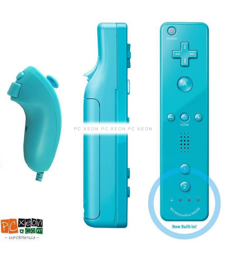 Mando Wii Remote Plus + Nunchuck Azul